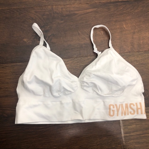Gymshark Seamless Bralette Sports Bra White Gold L - Picture 4 of 7